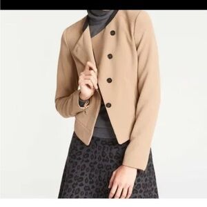 Ann taylor Asymmetrical Button Blazer Camel neutral size 2